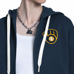 MLB Milwaukee Brewers Starter Women's Wishbone Full-Zip Hoodie