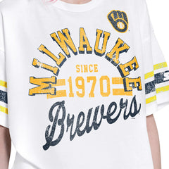 MLB Milwaukee Brewers Starter Women's Cropped Hurry Up Offense T-Shirt