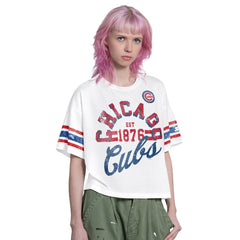 MLB Chicago Cubs Starter Women's Cropped Hurry Up Offense T-Shirt