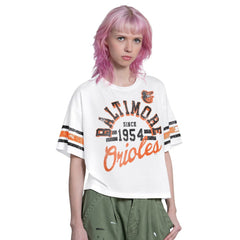 MLB Baltimore Orioles Starter Women's Cropped Hurry Up Offense T-Shirt