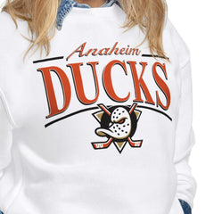 NHL White Anaheim Ducks Starter Women's Arch Stripe Fleece Sweatshirt