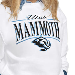 NHL White Utah Mammoth Starter Women's Arch Stripe Fleece Sweatshirt