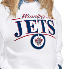 NHL White Winnipeg Jets Starter Women's Arch Stripe Fleece Sweatshirt