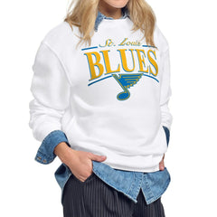 NHL White St. Louis Blues Starter Women's Arch Stripe Fleece Sweatshirt