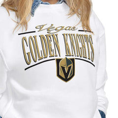 NHL White Vegas Golden Knights Starter Women's Arch Stripe Fleece Sweatshirt