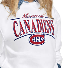 NHL White Montreal Canadiens Starter Women's Arch Stripe Fleece Sweatshirt