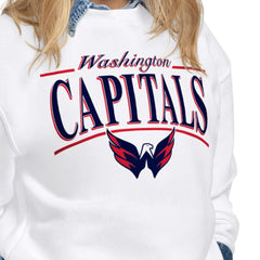 NHL White Washington Capitals Starter Women's Arch Stripe Fleece Sweatshirt