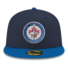 NHL Navy Winnipeg Jets New Era Core Logo Two-Tone 59FIFTY Fitted Hat