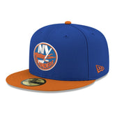 NHL Blue New York Islanders New Era Core Logo Two-Tone 59FIFTY Fitted Hat