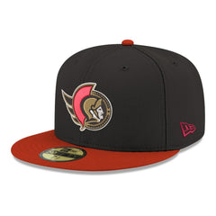 NHL Black Ottawa Senators New Era Core Logo Two-Tone 59FIFTY Fitted Hat