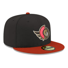 NHL Black Ottawa Senators New Era Core Logo Two-Tone 59FIFTY Fitted Hat