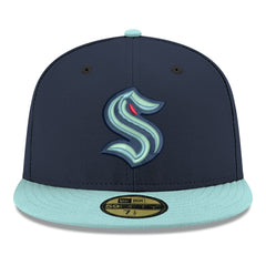NHL Navy Seattle Kraken New Era Core Logo Two-Tone 59FIFTY Fitted Hat