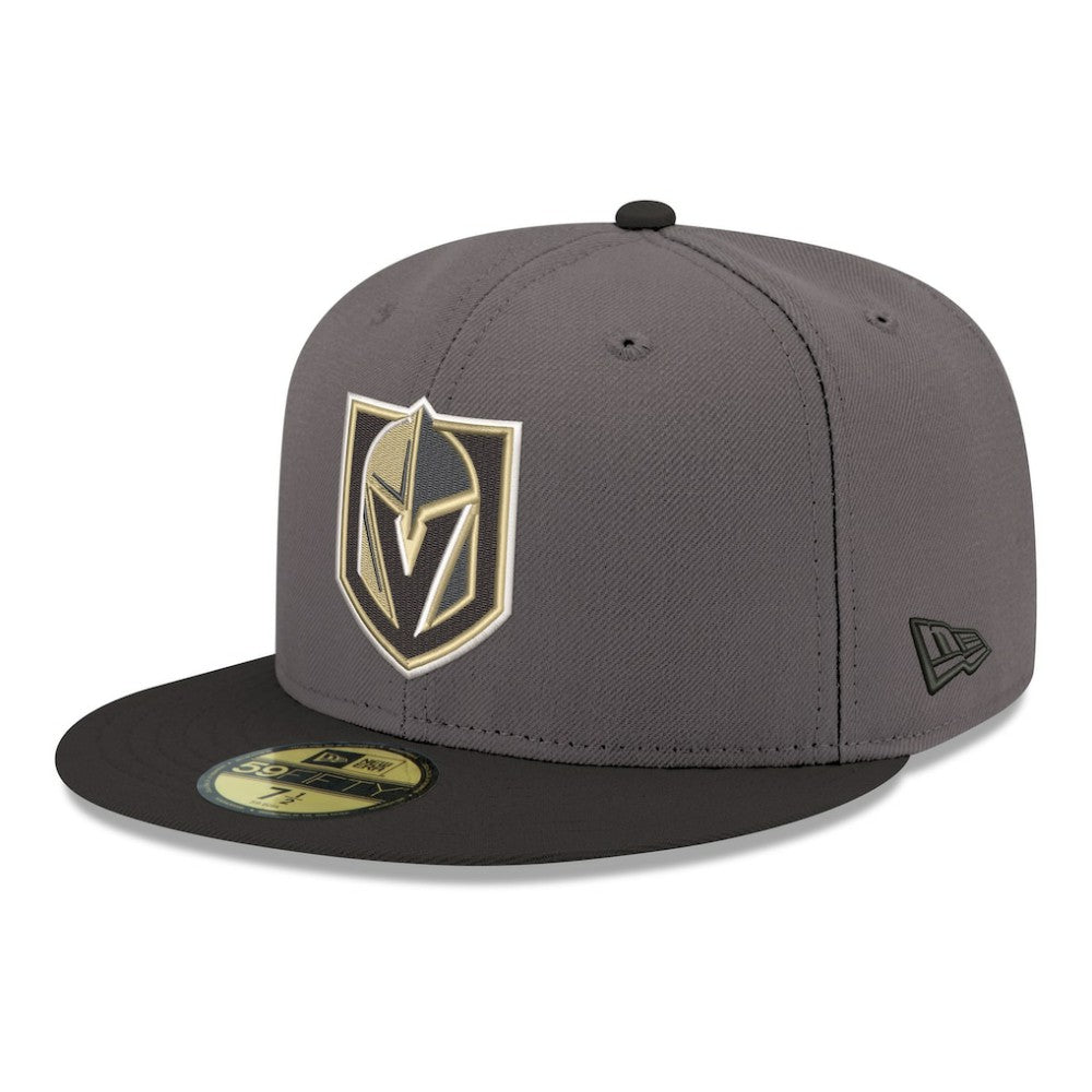 NHL Gray Vegas Golden Knights New Era Core Logo Two-Tone 59FIFTY Fitted Hat