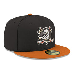 NHL Black Anaheim Ducks New Era Core Logo Two-Tone 59FIFTY Fitted Hat