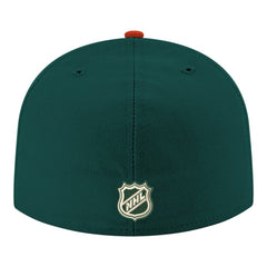 NHL Green Minnesota Wild New Era Core Logo Two-Tone 59FIFTY Fitted Hat