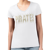 MLB Pittsburgh Pirates G-III 4Her by Carl Banks Women's Metallic Drop Lightweight V-Neck T-Shirt