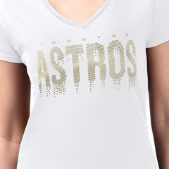 MLB Houston Astros G-III 4Her by Carl Banks Women's Metallic Drop Lightweight V-Neck T-Shirt