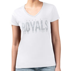 MLB Kansas City Royals G-III 4Her by Carl Banks Women's Metallic Drop Lightweight V-Neck T-Shirt