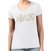 MLB Arizona Diamondbacks G-III 4Her by Carl Banks Women's Metallic Drop Lightweight V-Neck T-Shirt