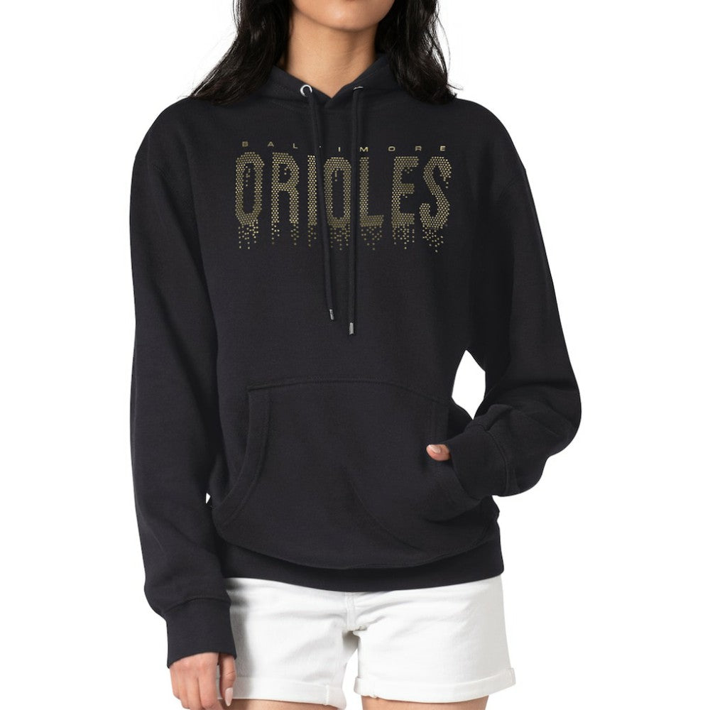 MLB Baltimore Orioles G-III 4Her by Carl Banks Women's Metallic Drop Fleece Hoodie