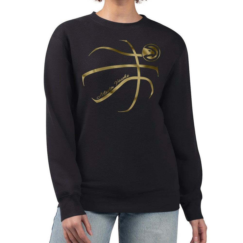 NBA Atlanta Hawks G-III 4Her by Carl Banks Women's Metallic Print Basketball Sketch Fleece Sweatshirt