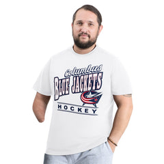 NHL White Columbus Blue Jackets G-III Sports by Carl Banks Adaptive Headliner T-Shirt