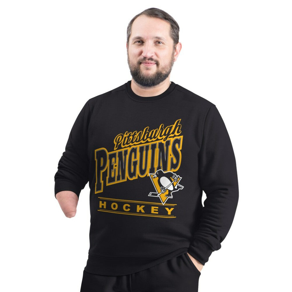 NHL Black Pittsburgh Penguins G-III Sports by Carl Banks Adaptive Headliner Fleece Sweatshirt