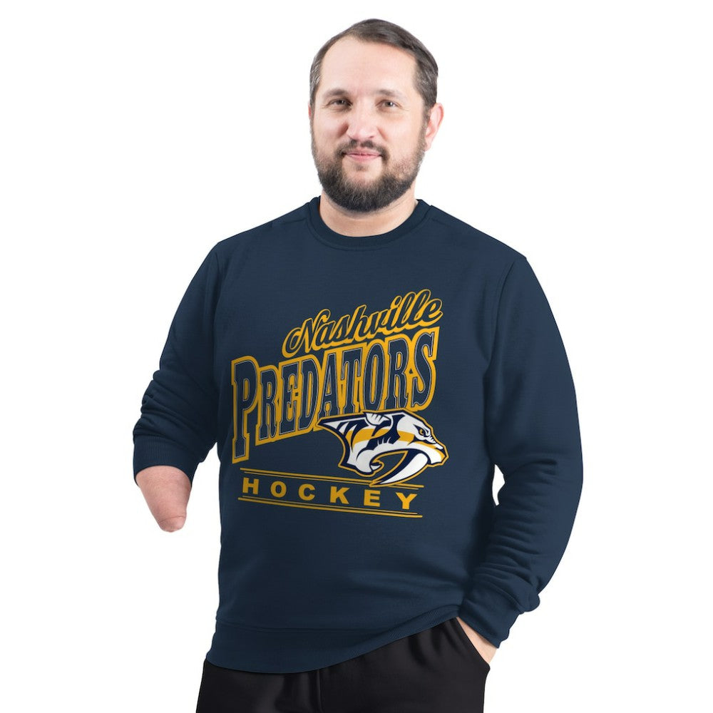NHL Navy Nashville Predators G-III Sports by Carl Banks Adaptive Headliner Fleece Sweatshirt