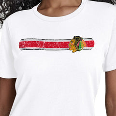 NHL White Chicago Blackhawks Starter Women's Team Stripe T-Shirt