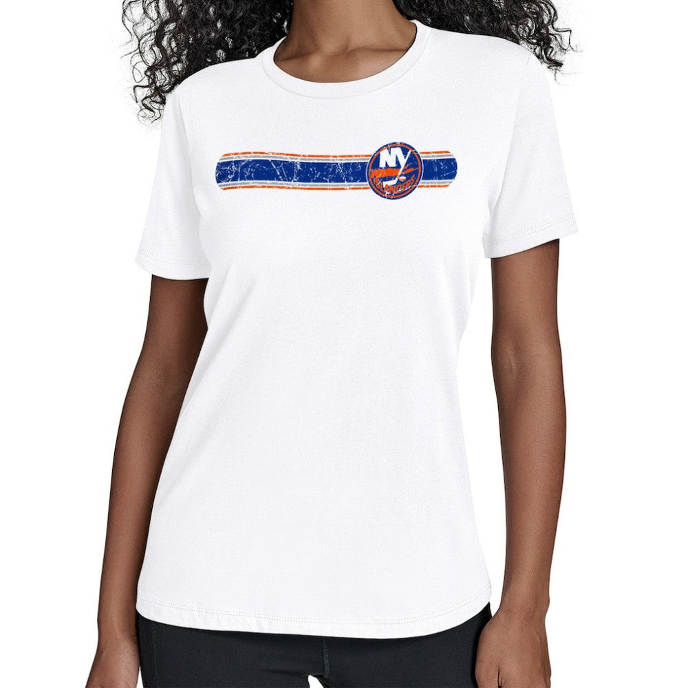 NHL White New York Islanders Starter Women's Team Stripe T-Shirt