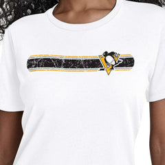 NHL White Pittsburgh Penguins Starter Women's Team Stripe T-Shirt