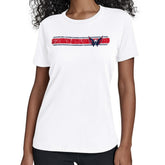 NHL White Washington Capitals Starter Women's Team Stripe T-Shirt