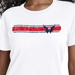 NHL White Washington Capitals Starter Women's Team Stripe T-Shirt