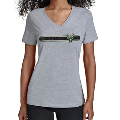 NBA Milwaukee Bucks Starter Women's Team Stripe V-Neck T-Shirt