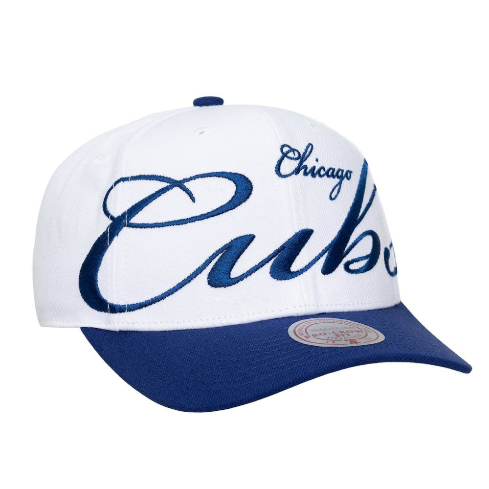 MLB Chicago Cubs Mitchell & Ness Unisex XL Script Pro Crown Snapback Hat