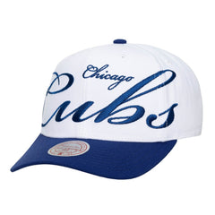 MLB Chicago Cubs Mitchell & Ness Unisex XL Script Pro Crown Snapback Hat
