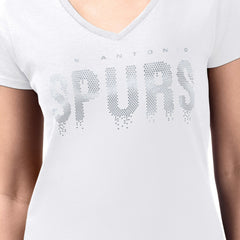 NBA San Antonio Spurs G-III 4Her by Carl Banks Women's Super-Slim-Fit Metallic Drop Lightweight V-Neck T-Shirt