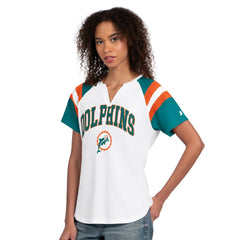 Starter Women's Game On Notch Neck T-Shirt - Miami Dolphins