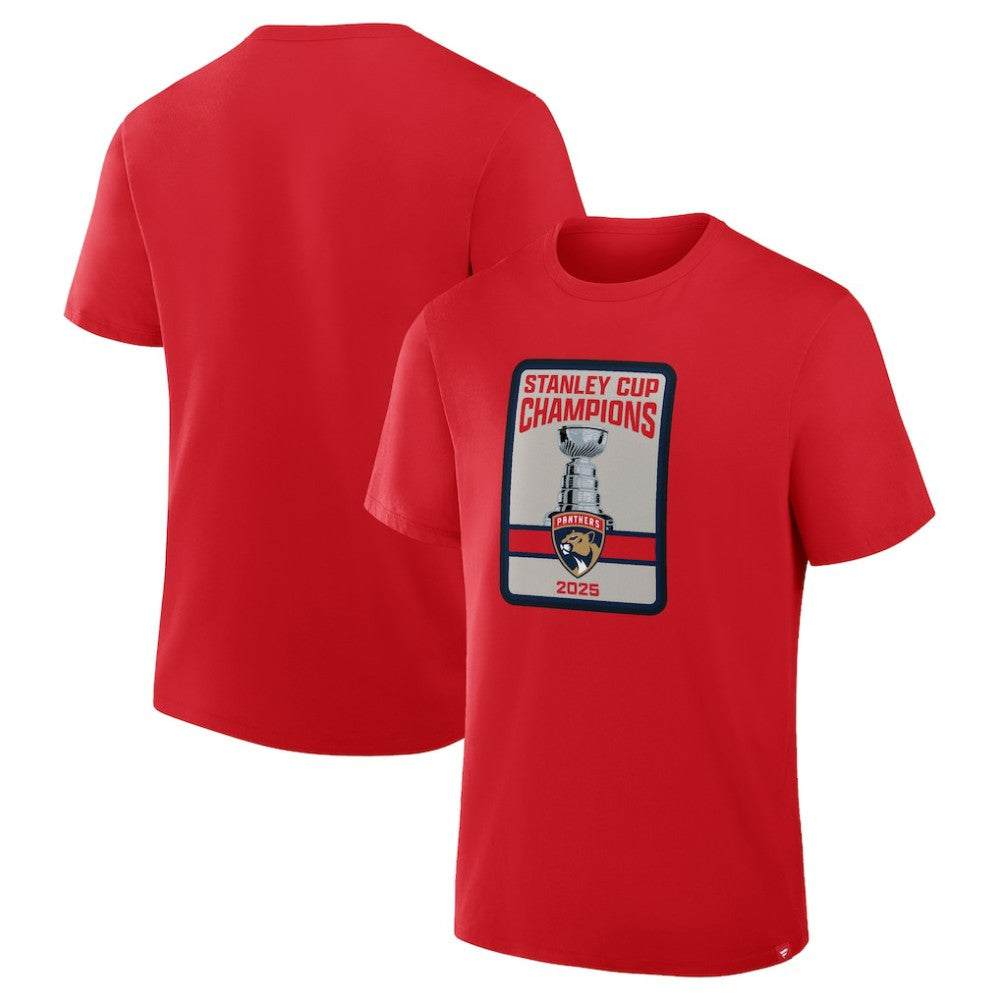 NHL Red Florida Panthers 2025 Stanley Cup Champions Banner Raising T-Shirt