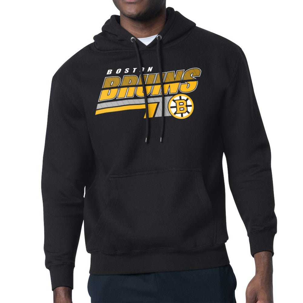 NHL Black Boston Bruins Starter Logo Push Fleece Hoodie