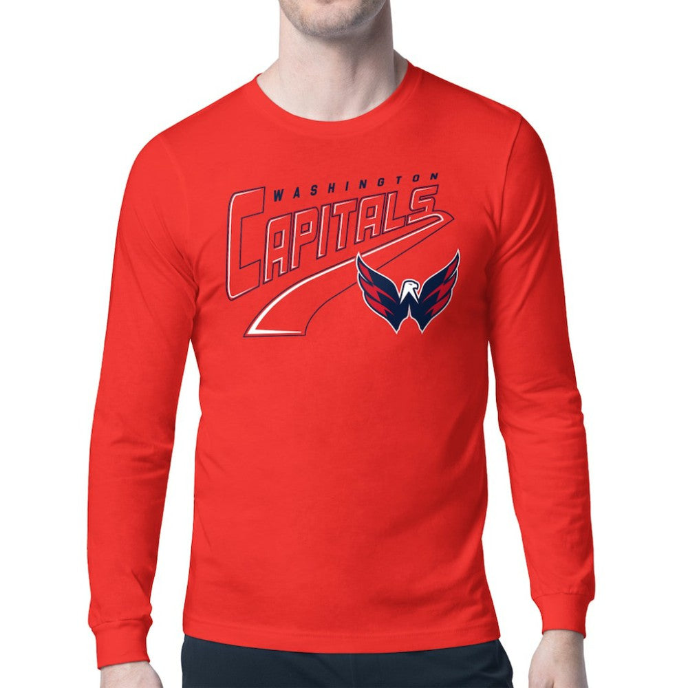 NHL Red Washington Capitals Starter Modern Tailsweep Long Sleeve T-Shirt