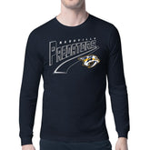 NHL Navy Nashville Predators Starter Modern Tailsweep Long Sleeve T-Shirt