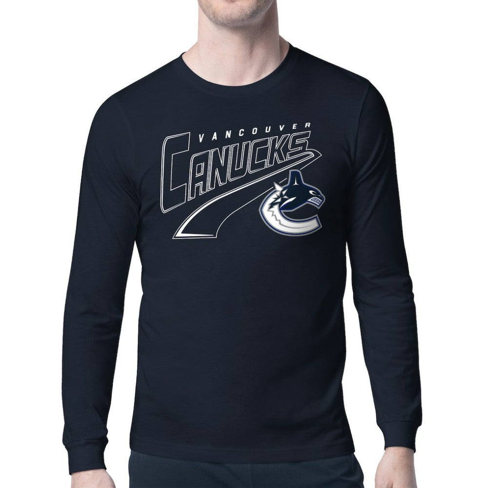 NHL Blue Vancouver Canucks Starter Modern Tailsweep Long Sleeve T-Shirt