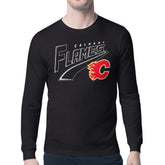 NHL Black Calgary Flames Starter Modern Tailsweep Long Sleeve T-Shirt