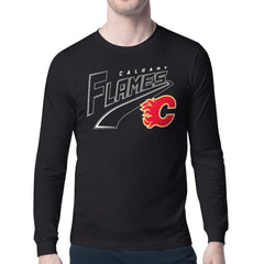 NHL Black Calgary Flames Starter Modern Tailsweep Long Sleeve T-Shirt