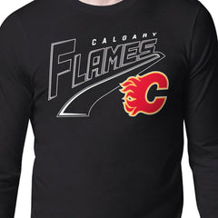 NHL Black Calgary Flames Starter Modern Tailsweep Long Sleeve T-Shirt