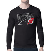 NHL Black New Jersey Devils Starter Modern Tailsweep Long Sleeve T-Shirt