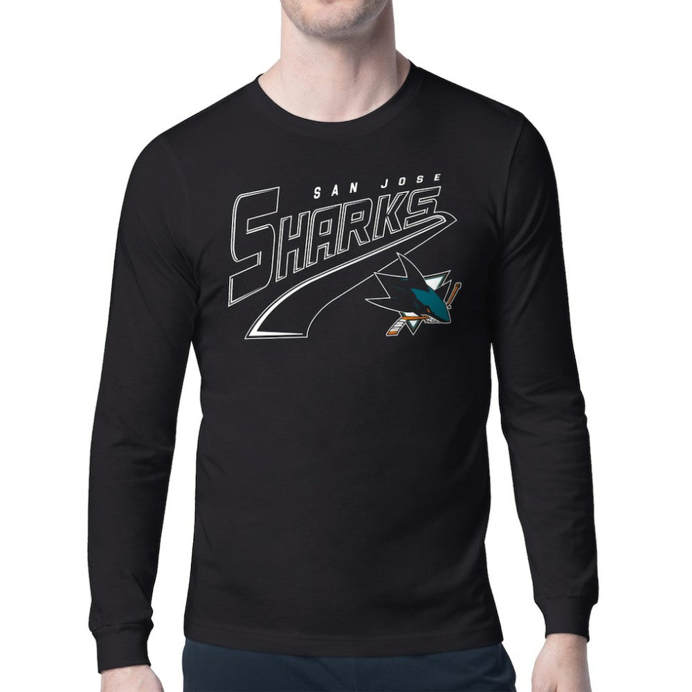 NHL Black San Jose Sharks Starter Modern Tailsweep Long Sleeve T-Shirt