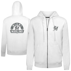 MLB Miami Marlins Levelwear Podium Chenille Logo Full-Zip Hoodie