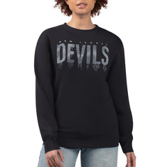 NHL Black New Jersey Devils G-III 4Her by Carl Banks Women's Metallic Drop Printed Fleece Sweatshirt